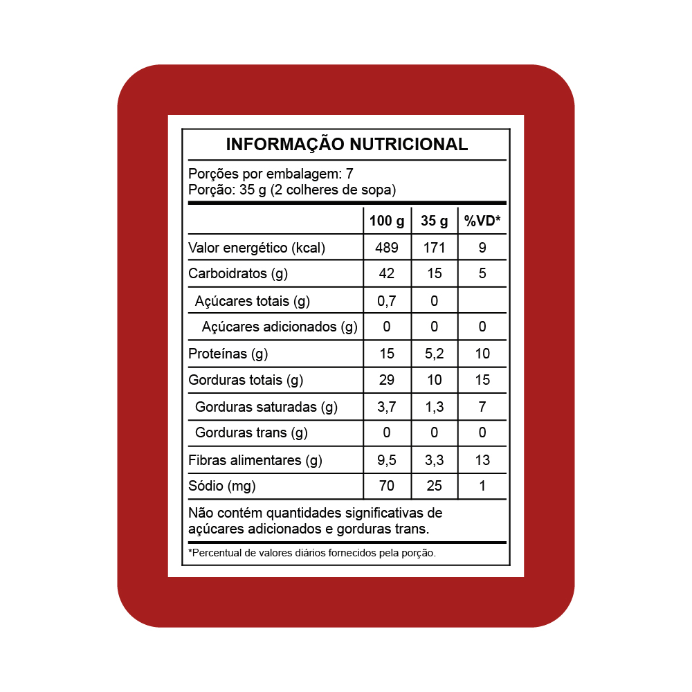 Tabela Nutricional - Farofa de Sementes